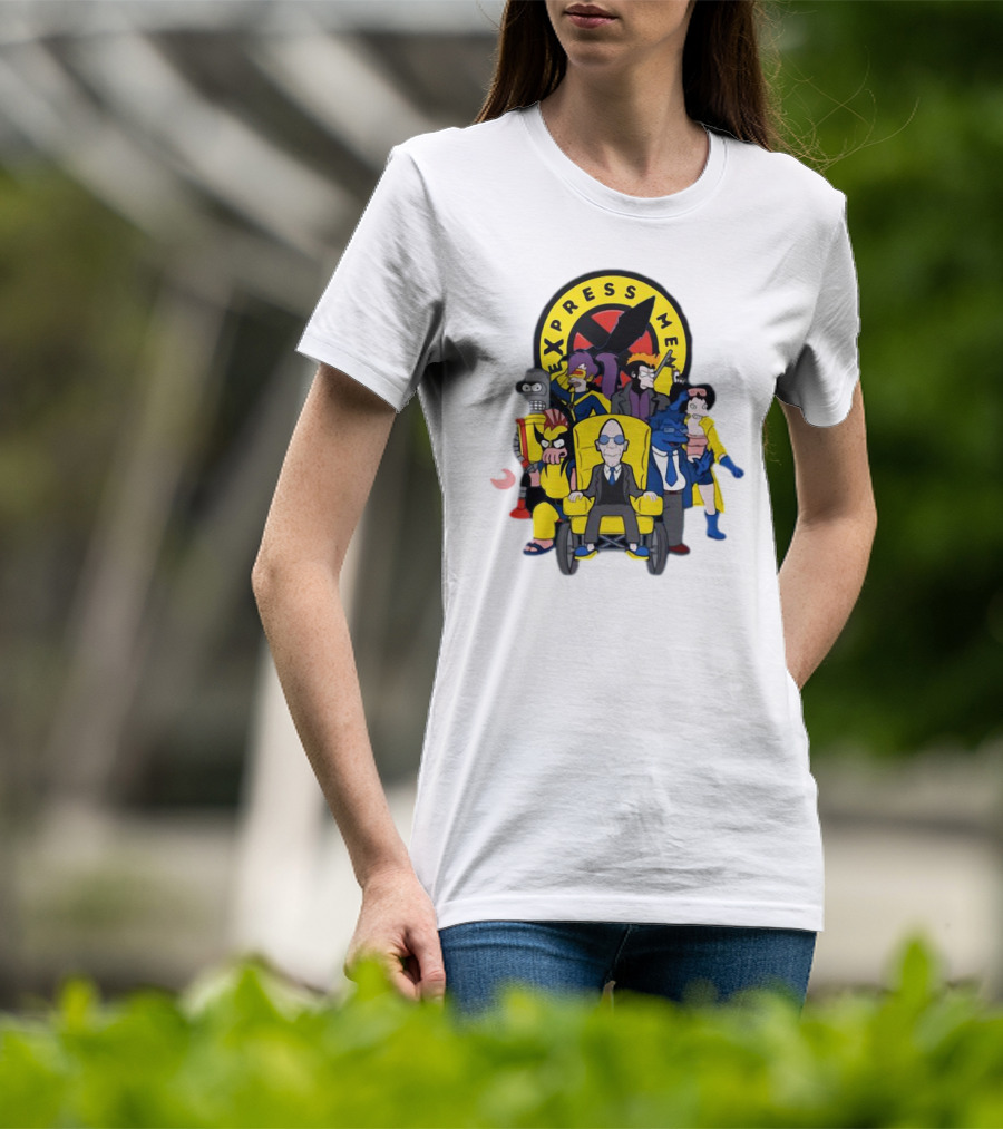Express Men Futurama Meets X-Men Crossover Ensemble T-Shirt