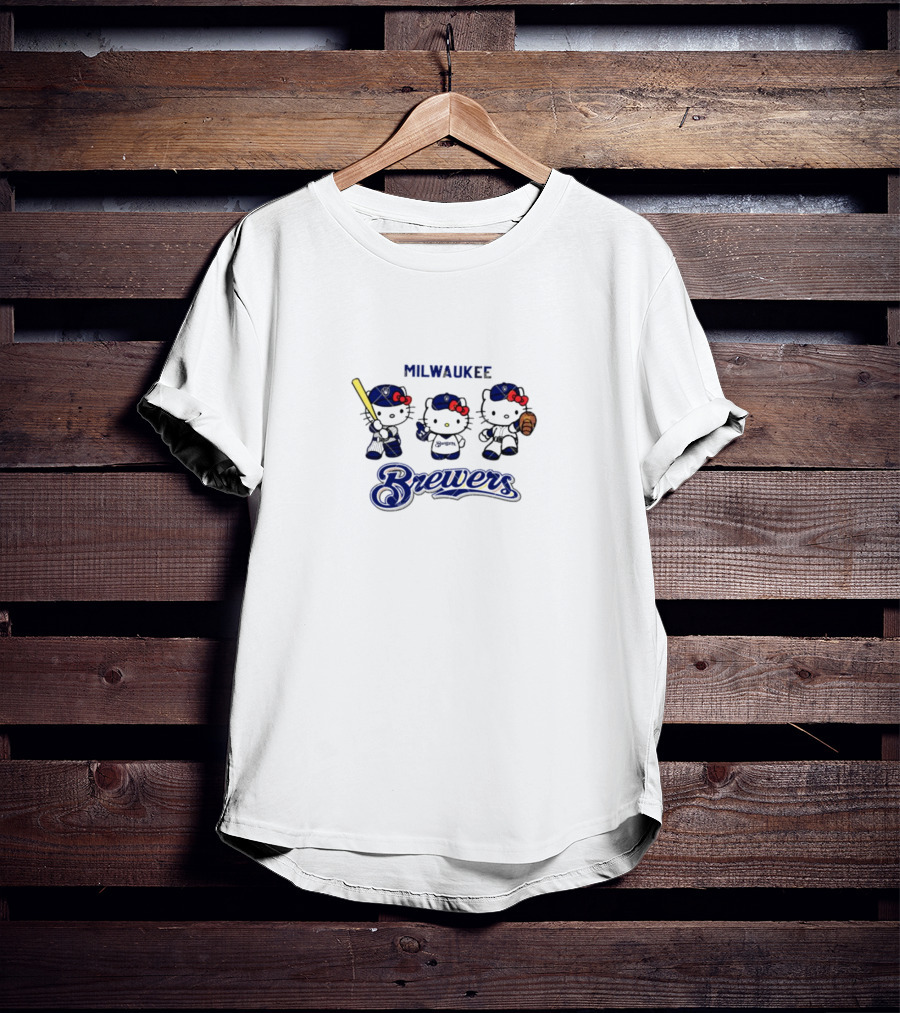 Milwaukee Brewers Hello Kitty Baseball Team T-Shirt