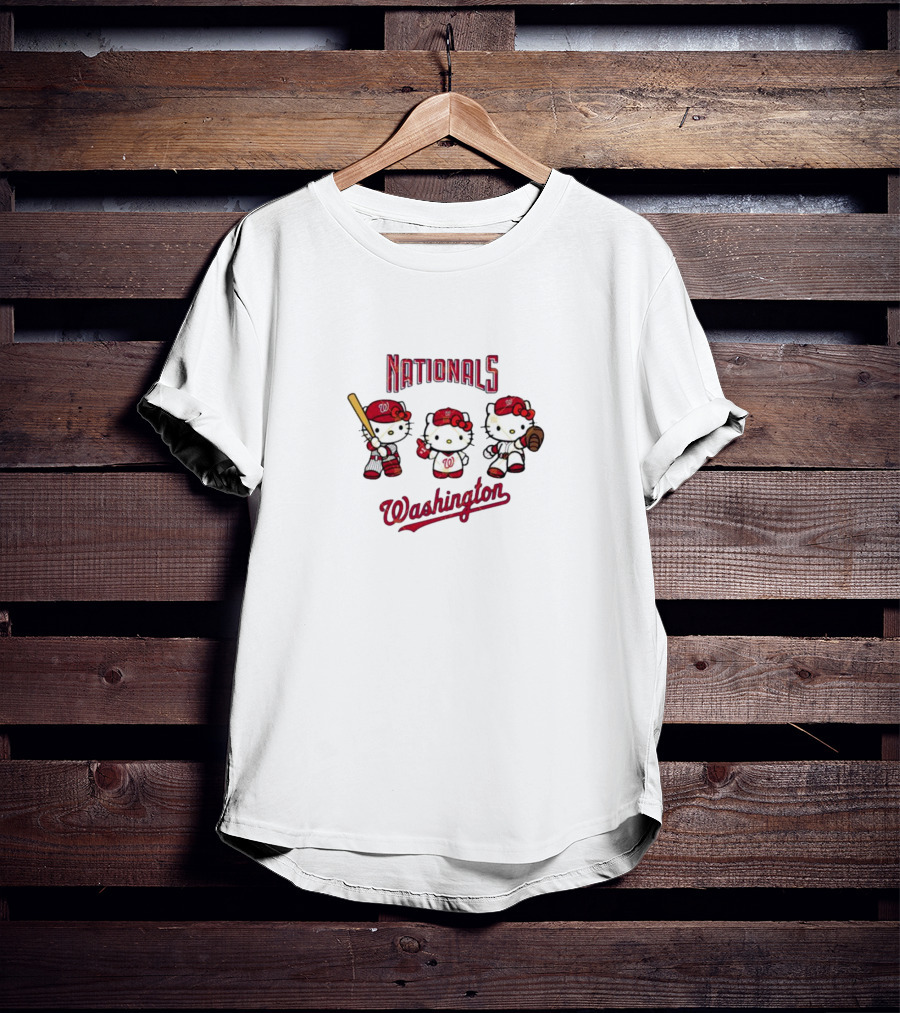 Hello Kitty Washington Nationals Baseball Characters T-Shirt
