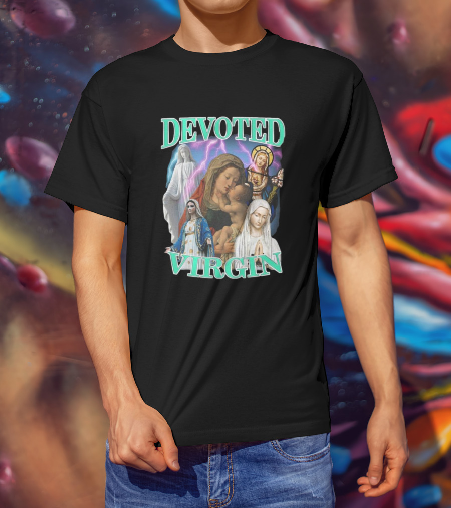 Devoted Virgin Mary Iconic Religious T-Shirt