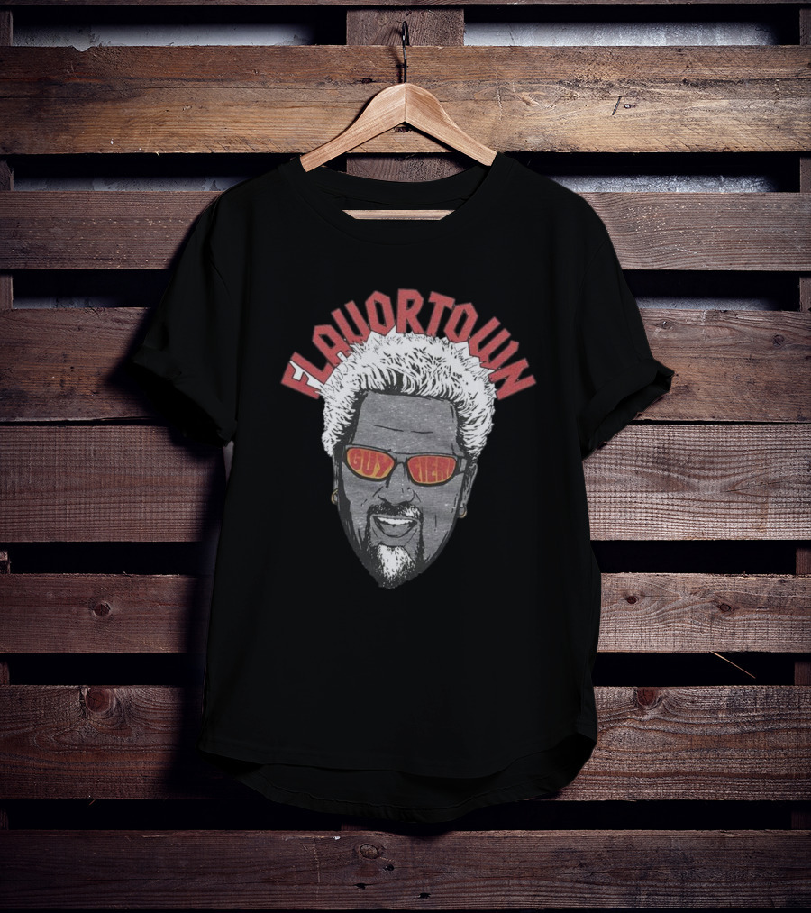 Flavortown Guy Fieri Head With Sunglasses And Spiky Hair T-Shirt