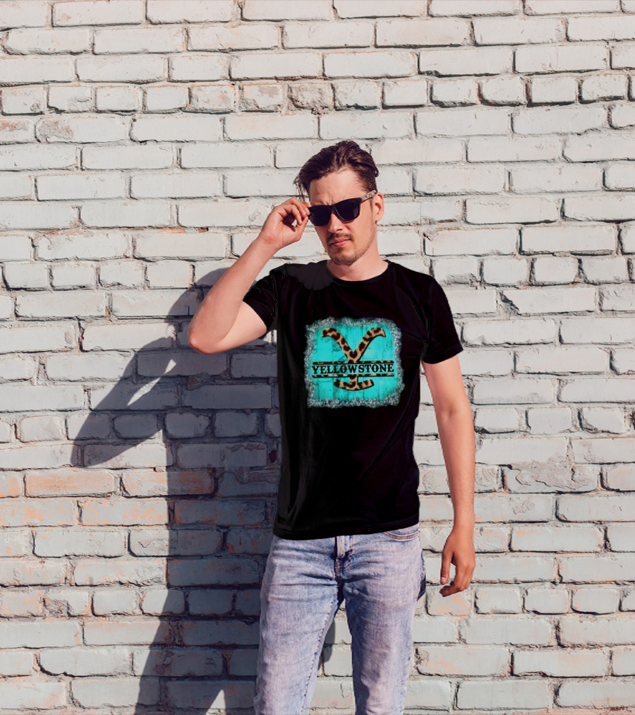 Yellowstone Turquoise Leopard Print T-Shirt