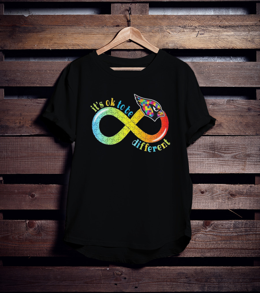 Arizona Cardinals Autism Awareness Infinity Symbol It’s Ok To Be Different T-Shirt