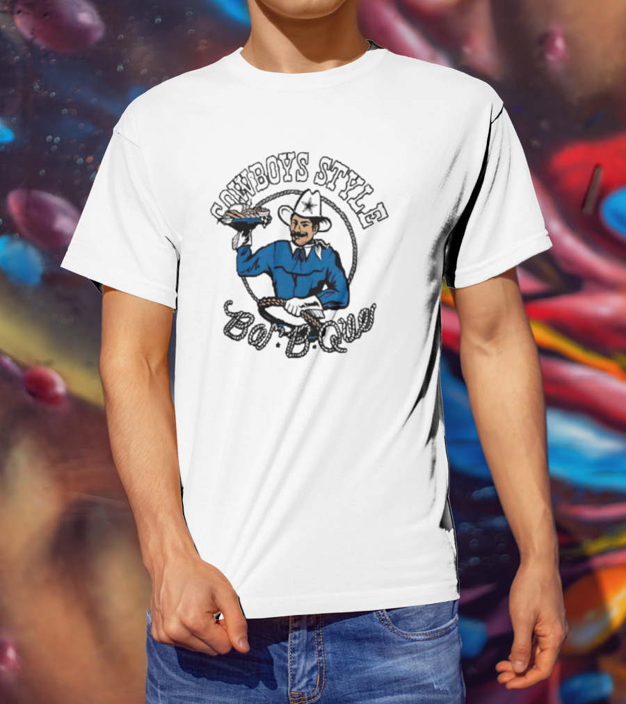 Cowboys Style Bar-B-Que Homage Royal Dallas Cowboys NFL X Guy Fieri’s Flavortown Tri-Blend T-Shirt