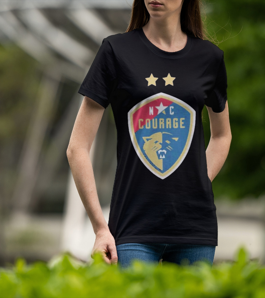 NC Courage Logo Two Stars T-Shirt