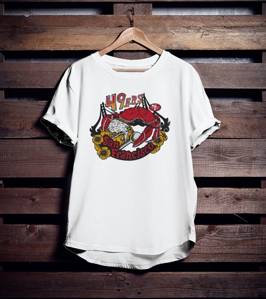 San Francisco 49ers NFL X Guy Fieri Flavortown Crab Bridge T-Shirt