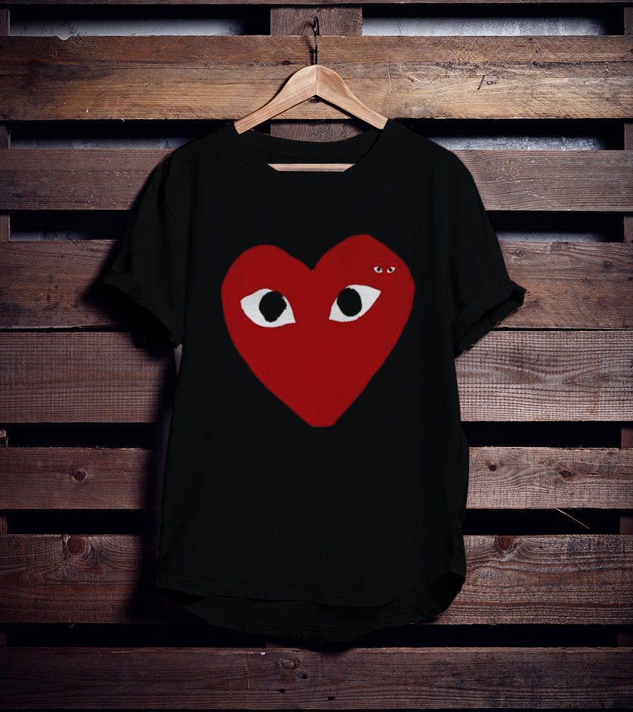 Cdg Comme Des Garcons Play Red Heart Emblem With Eyes T-Shirt