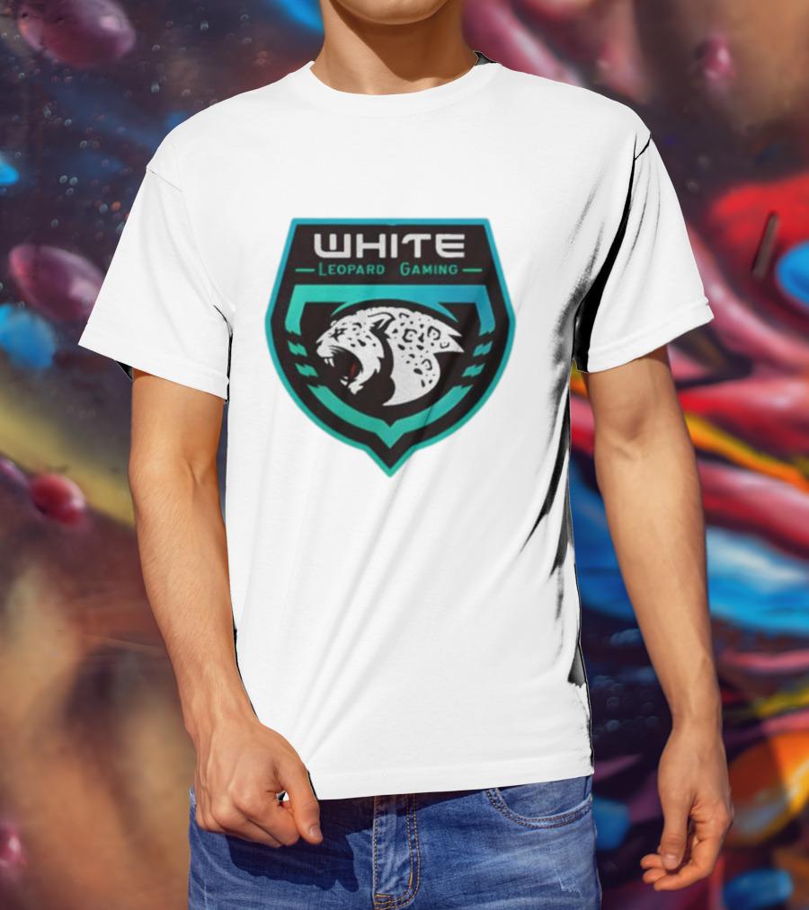 Soardogg Apparel White Leopard Gaming Emblem T-Shirt