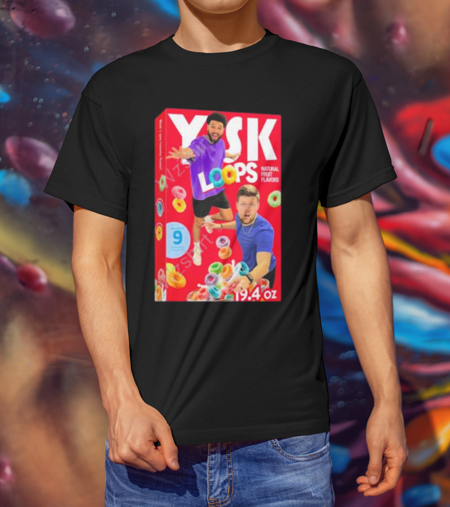 Ysk Loops Cereal Box You Should Know Podcast Natural Fruit Flavors T-Shirt