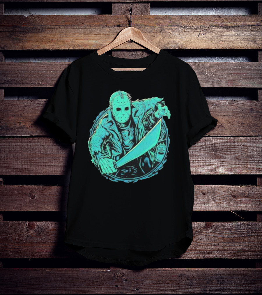 Crystal Lake Slasher Jason Masked Machete Horror T-Shirt