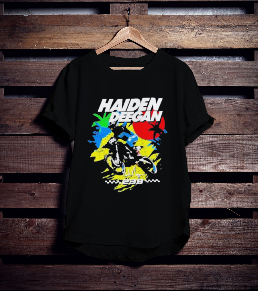 Haiden Deegan 38 Colorful Motocross Art With Sun And Palm Elements T-Shirt