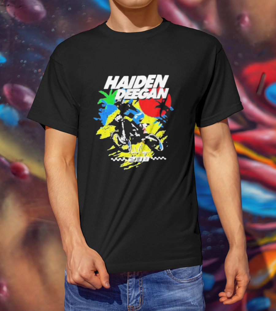Haiden Deegan 38 Colorful Motocross Art With Sun And Palm Elements T-Shirt