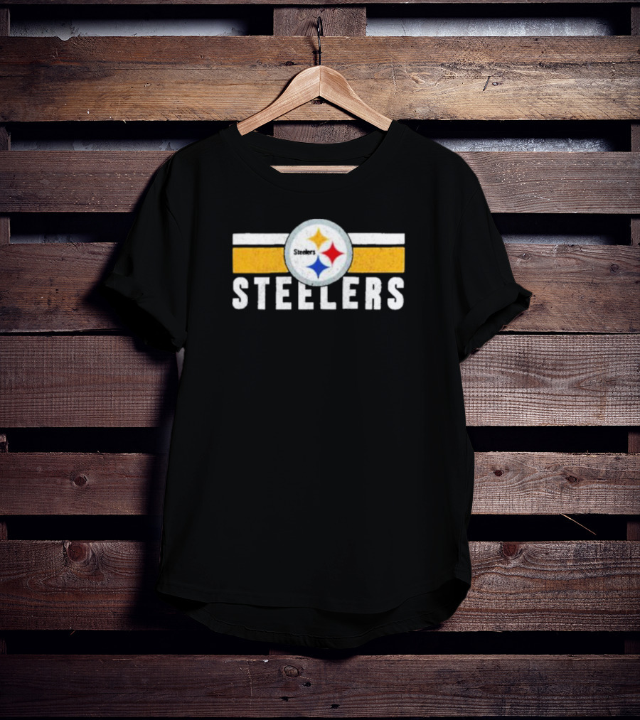 Pittsburgh Steelers Logo Stripes NFL Team Steelers T-Shirt