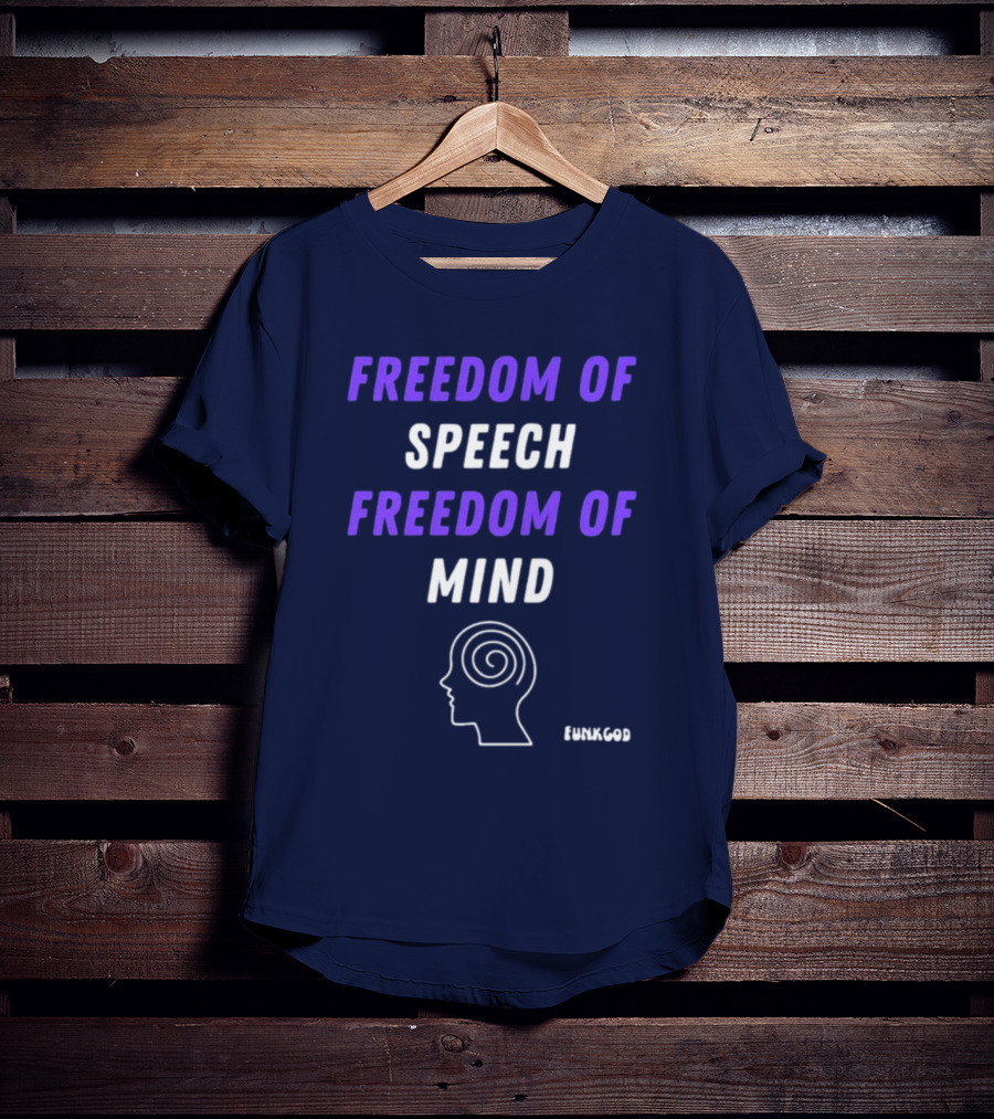 FUNKGOD Freedom Of Speech Freedom Of Mind Head Outline Spiral T-Shirt