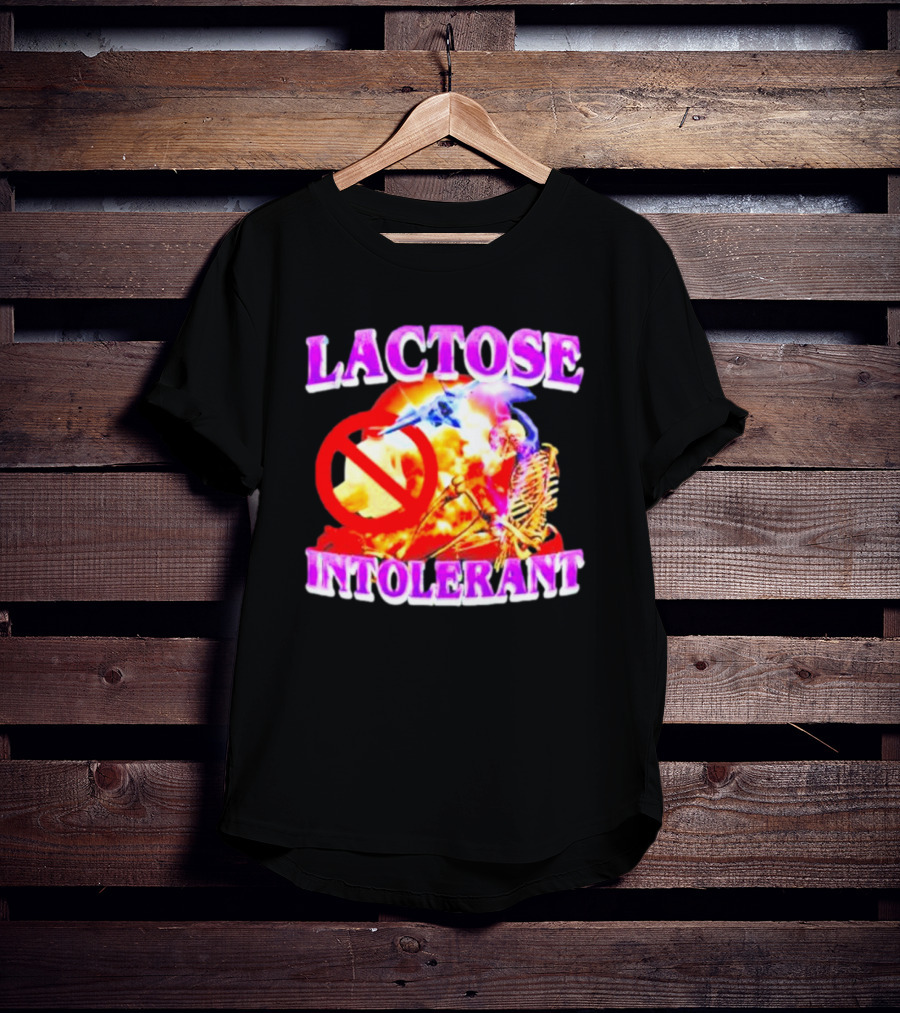 Lactose Intolerant Explosion Skeleton No T-Shirt