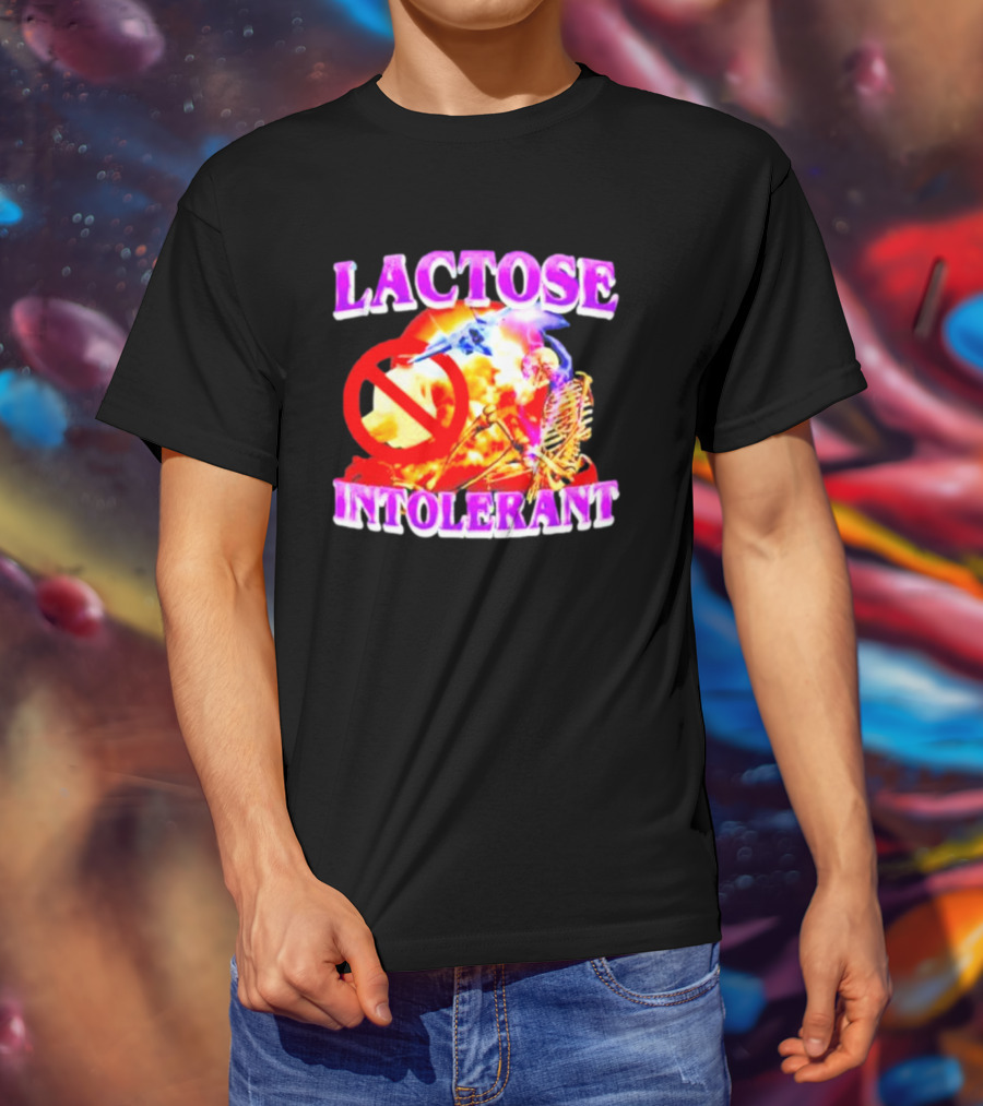 Lactose Intolerant Explosion Skeleton No T-Shirt
