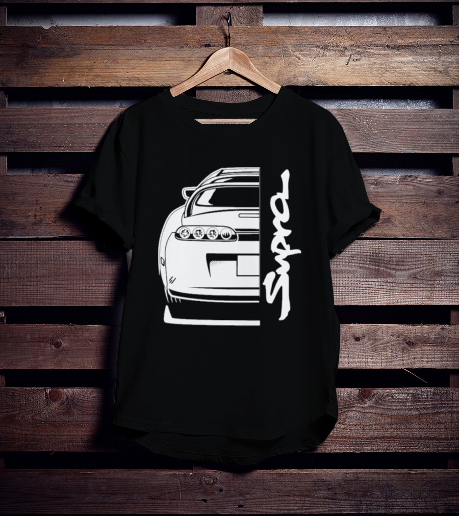Toyota Supra Mk4 JDM Rear View Supra Text T-Shirt