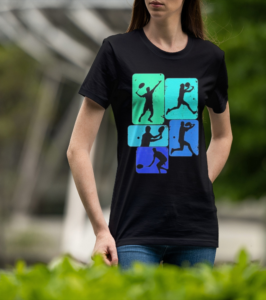 Tennis Player Youth Men Silhouettes In Motion T-Shirt