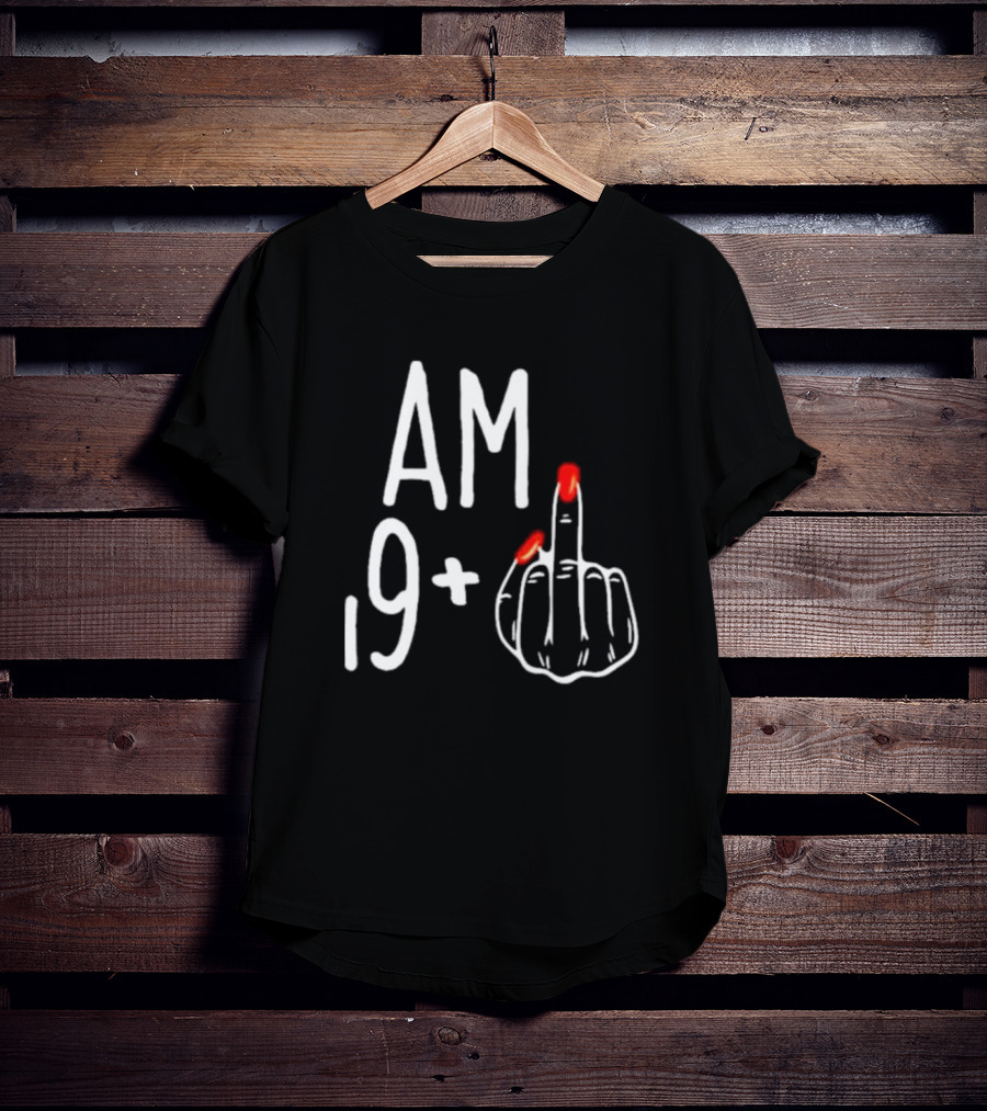 AM 19+ Middle Finger Red Nails T-Shirt
