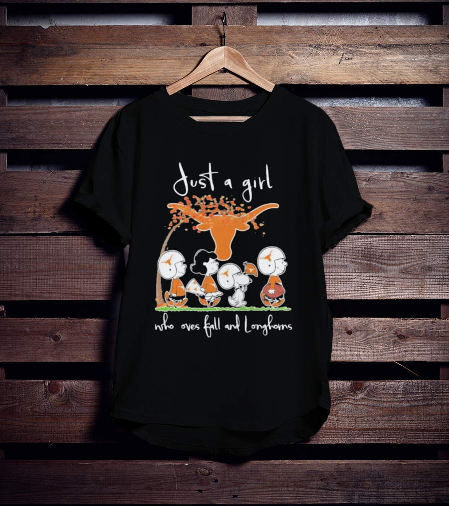 Just A Girl Who Loves Fall And Longhorns T-Shirt