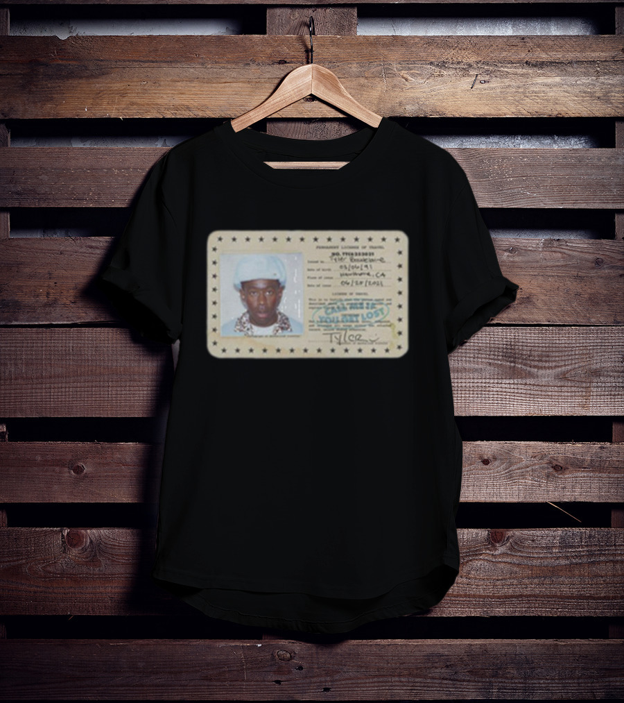 Tyler Call Me If You Get Lost License Card ID With Photograph T-Shirt