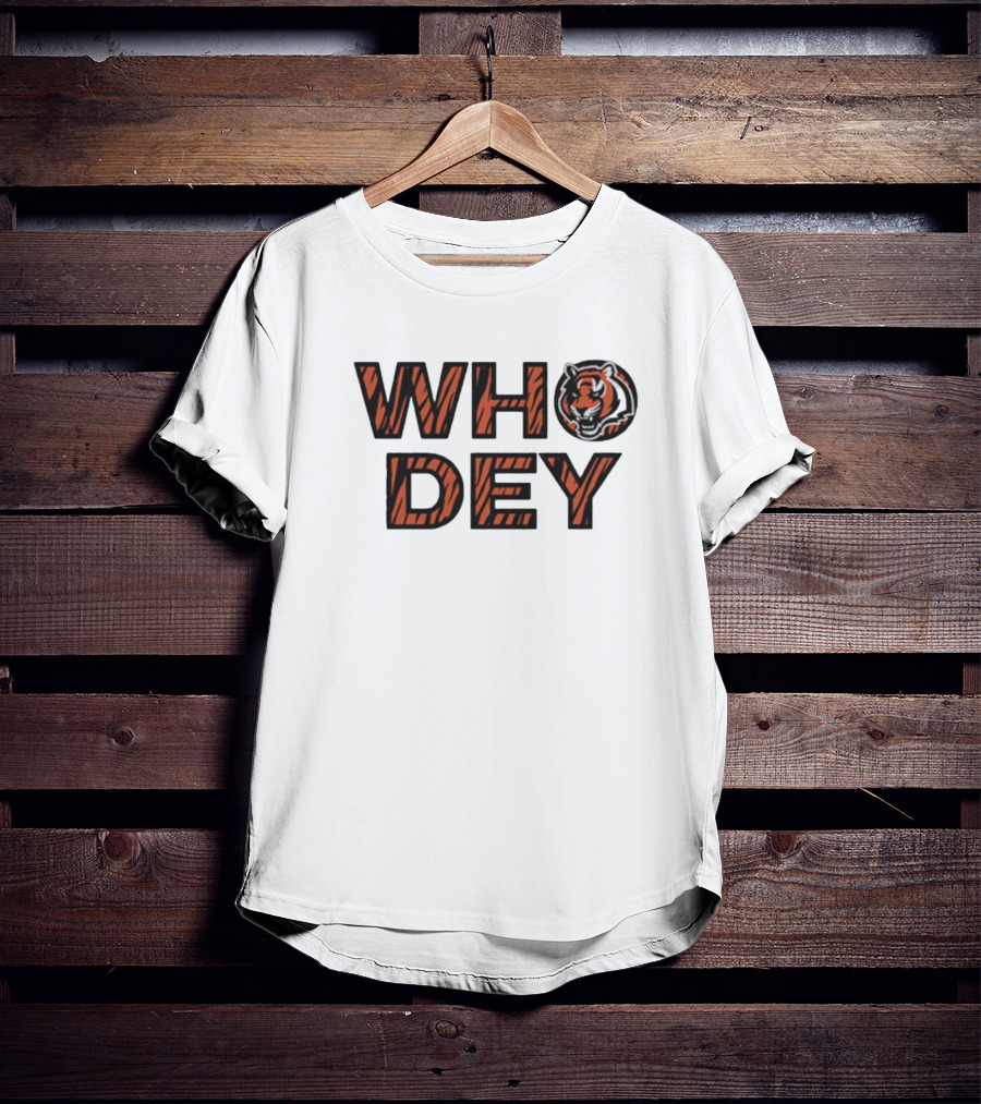 Who Dey Cincinnati Bengals Tiger Stripes T-Shirt