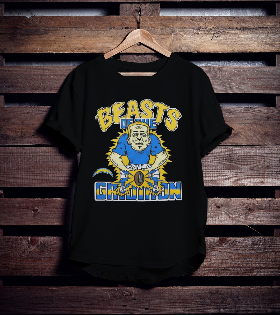 Los Angeles Chargers Beasts Of The Gridiron Football Player T-Shirt