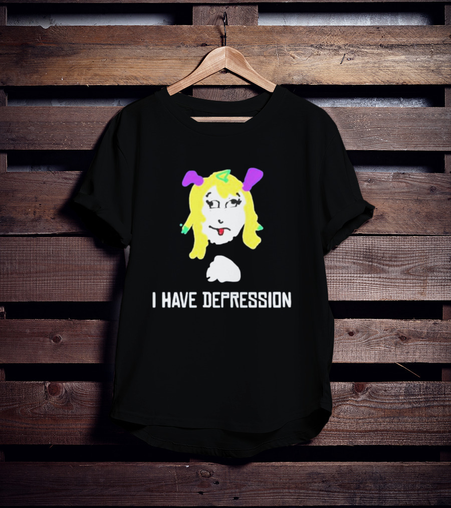 I Have Depression Palouette Blonde Cartoon Face T-Shirt