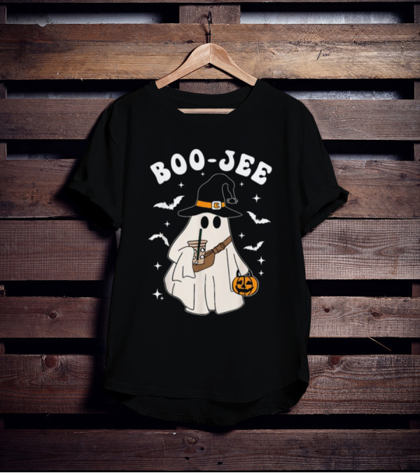 Boo Jee Ghost Halloween Costume Witch Hat Coffee Pumpkin T-Shirt