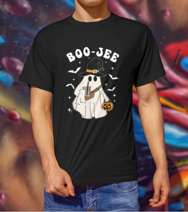 Boo Jee Ghost Halloween Costume Witch Hat Coffee Pumpkin T-Shirt