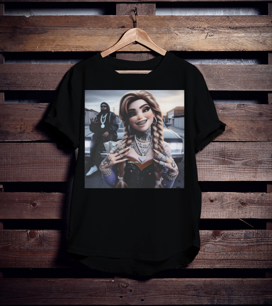 Anna Disney Grill Tattooed Street Style With Braids And Bling T-Shirt