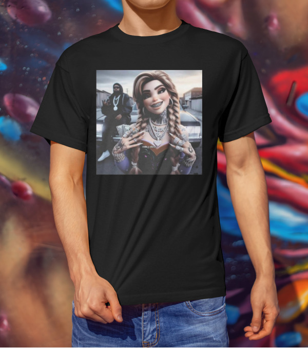Anna Disney Grill Tattooed Street Style With Braids And Bling T-Shirt