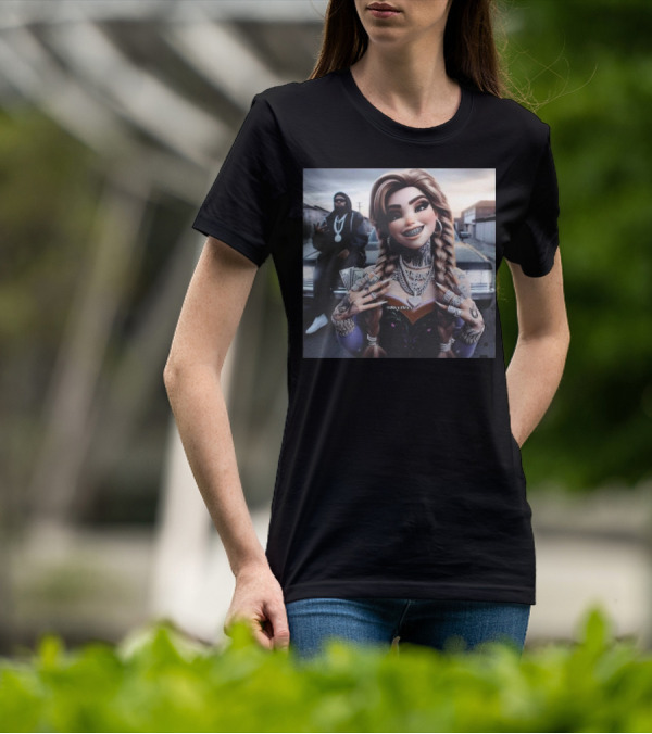 Anna Disney Grill Tattooed Street Style With Braids And Bling T-Shirt