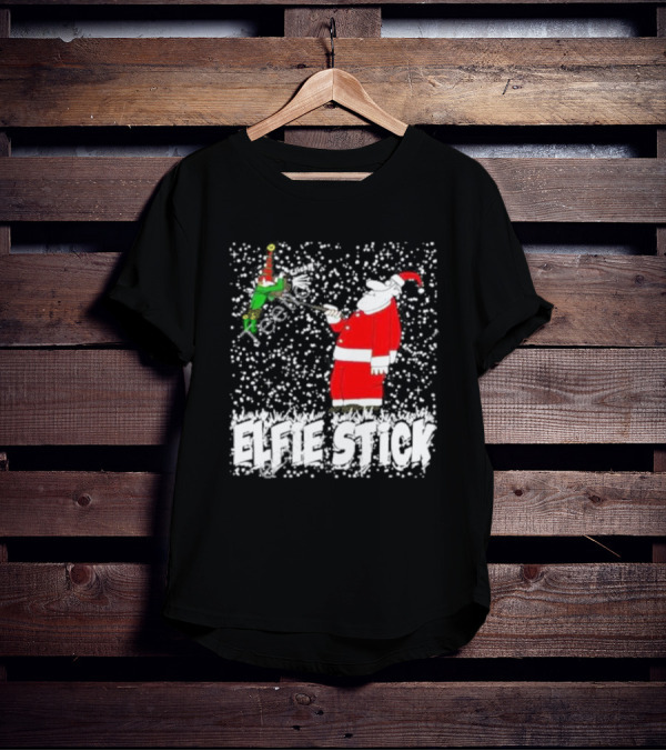 Elfie Stick Santa Christmas Humor T-Shirt