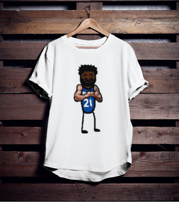 Nbapaint Joel Embeast Mode Cartoon 21 Jersey Basketball Stick Figure T-Shirt