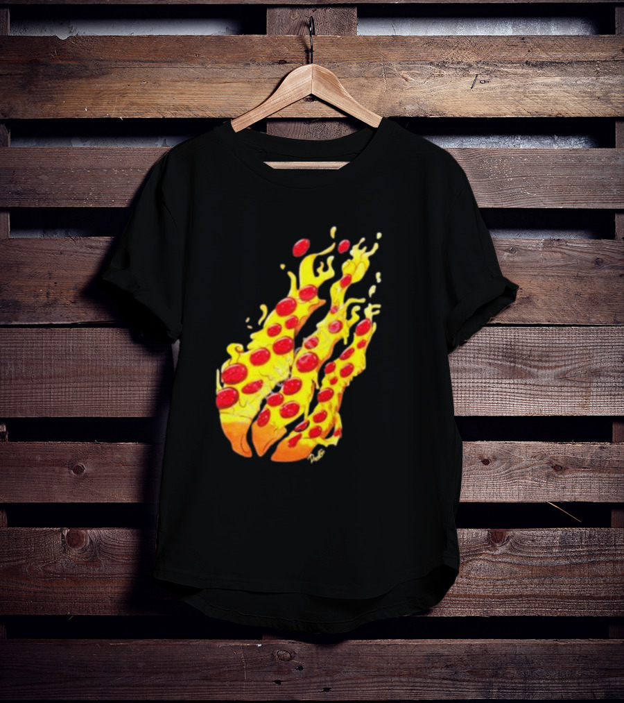 Preston Stylez Fire Pizza Flaming Pepperoni Blaze T-Shirt