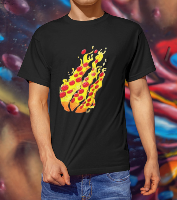 Preston Stylez Fire Pizza Flaming Pepperoni Blaze T-Shirt