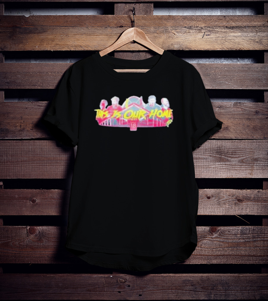 This Is Our Home Baseball Themed Design With Iconic Bridge And Figures T-Shirt