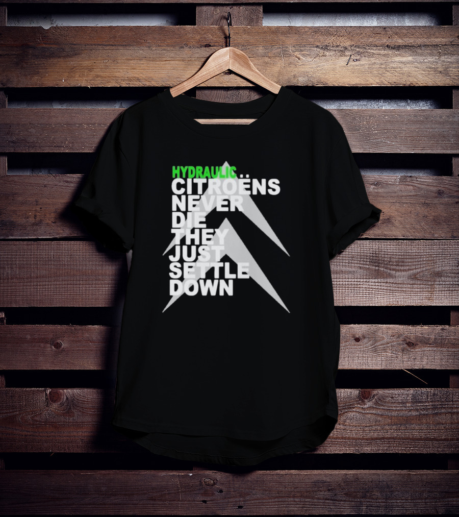Hydraulic Citroens Never Die They Just Settle Down Chevrons T-Shirt