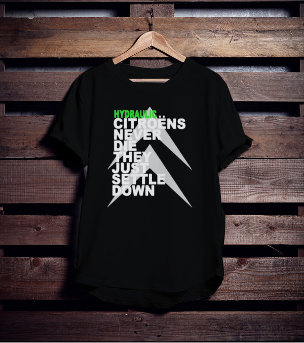 Hydraulic Citroens Never Die They Just Settle Down Chevrons T-Shirt