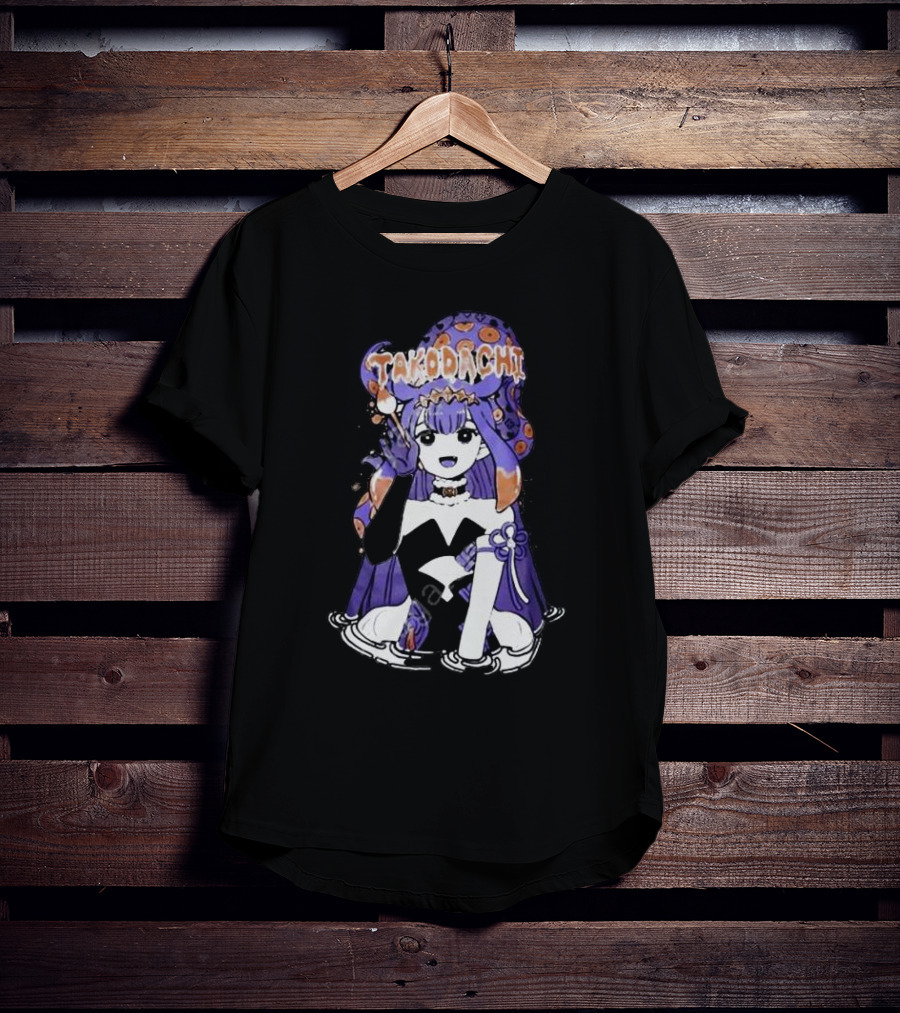 Takodachi Anime-Inspired Character With Purple And Orange Accents T-Shirt