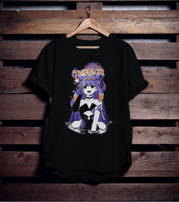 Takodachi Anime-Inspired Character With Purple And Orange Accents T-Shirt