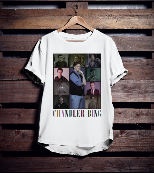 Retro Chandler Bing 90s Sweater Matthew Perry Collage T-Shirt