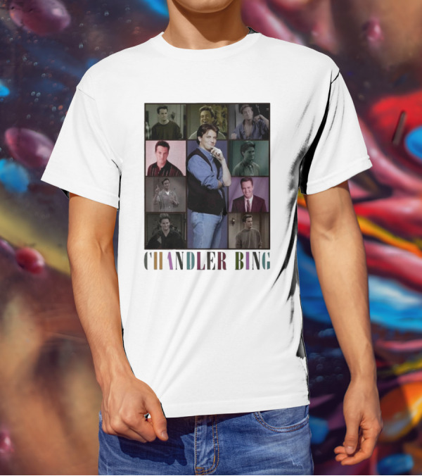 Retro Chandler Bing 90s Sweater Matthew Perry Collage T-Shirt
