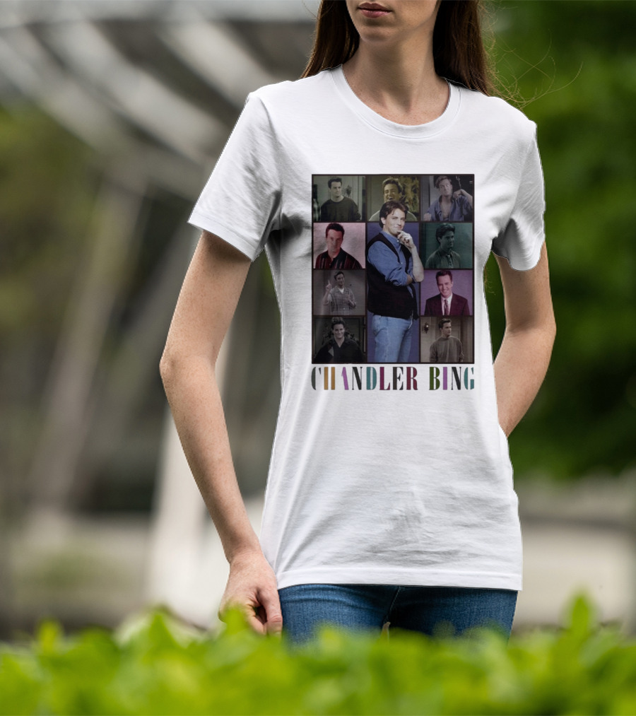 Retro Chandler Bing 90s Sweater Matthew Perry Collage T-Shirt