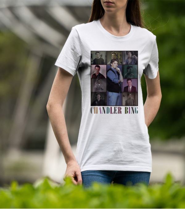 Retro Chandler Bing 90s Sweater Matthew Perry Collage T-Shirt