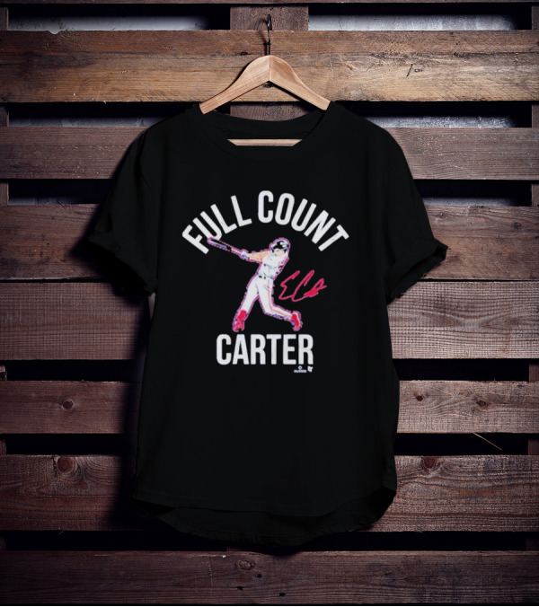 Full Count Carter Breakingt Evan Carter Baseball Player Signature T-Shirt