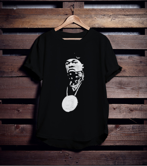 Drake Ibashar Bandana Portrait With Large Medal Necklace T-Shirt