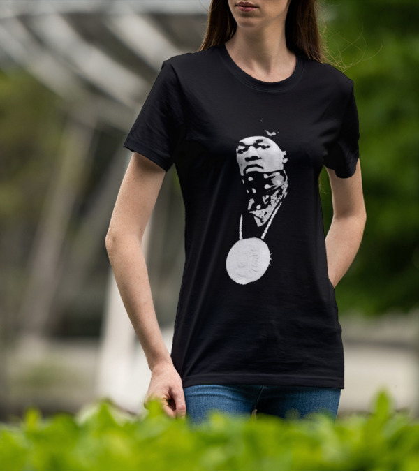 Drake Ibashar Bandana Portrait With Large Medal Necklace T-Shirt