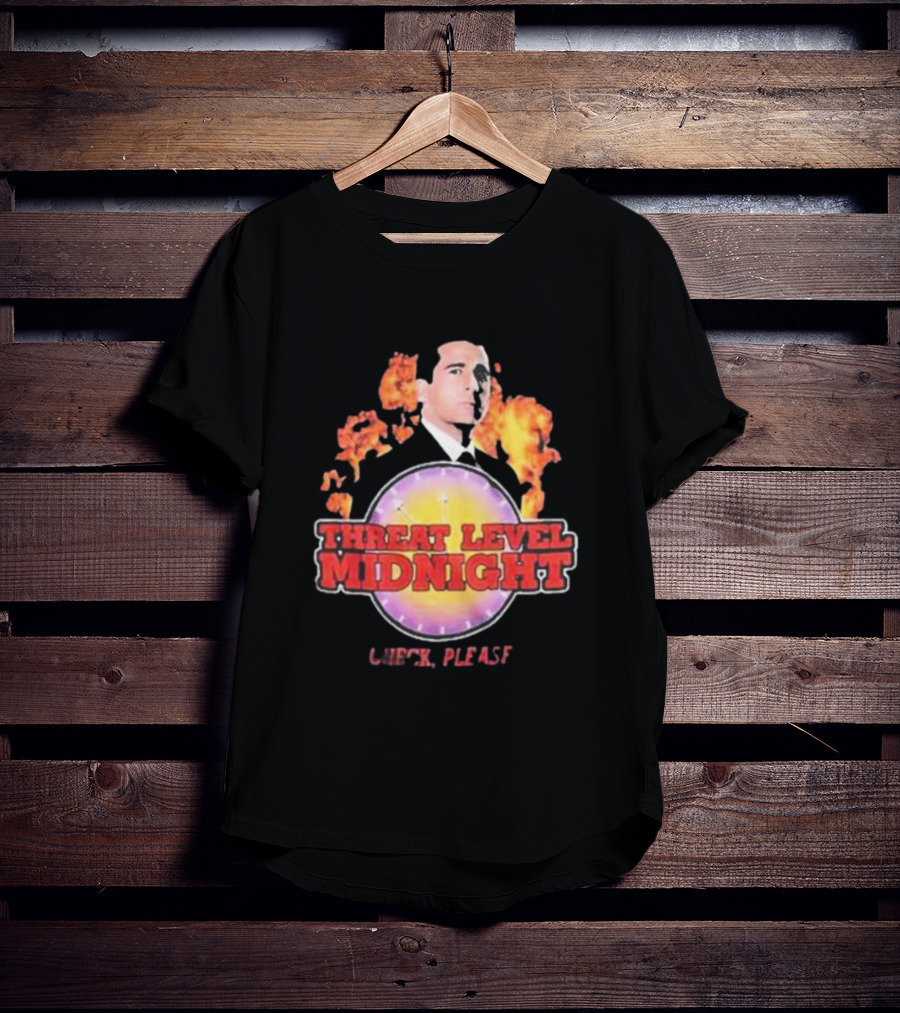 Michael Scott Threat Level Midnight Check Please The Office T-Shirt